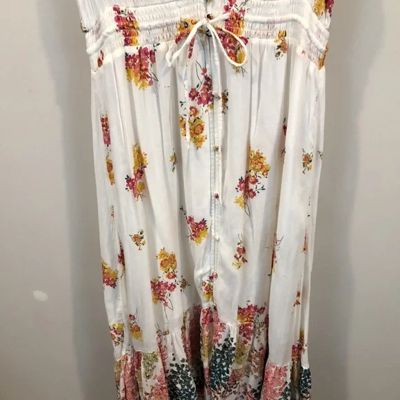 Lucky Brand Felice Floral High Low Button Down Dress Size Medium - Picture 4 of 11